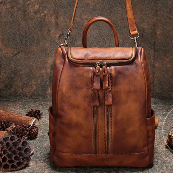 Women\'s large handbag leather lady shoulder backpa main image 4